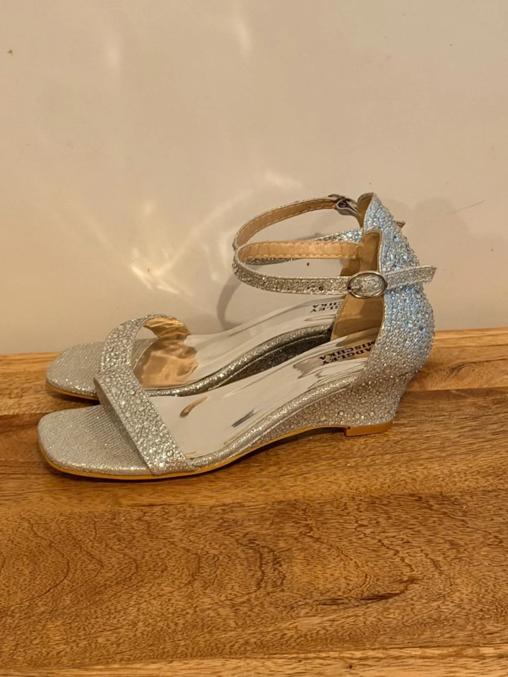 Badgley Mischka Silver Crystal Ankle-Strap Dress Sandals